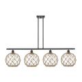 Innovations Lighting Bruno Marashlian Large Farmhouse Rope 48 Inch 4 Light Linear Suspension Light - 516-4I-BB-G122-10RW-LED