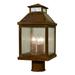 Arroyo Craftsman Canterbury 12 Inch Tall 3 Light Outdoor Post Lamp - CAP-7OF-AC