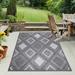 Superior Geometric Diamond Lattice Indoor Outdoor Area Rug