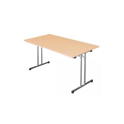 Lüllmann Klapptisch Besprechungstisch Kantinentisch Verkaufstisch Schreibtisch 140 x 80 cm Gestell Chrom / Platte Buche-Dekor 350611 Image