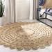 White 96 x 0.5 in Indoor Area Rug - Ophelia & Co. Round Salerna Solid Color Handmade Flatweave Jute/ Area Rug in Natural Jute & | Wayfair