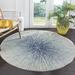 Blue/White Round 6'7" Area Rug - Wrought Studio™ Faustina Abstract Royal/Ivory Area Rug | Wayfair CF697BF408E144CAA07CAAB0F97A565E