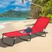 Arlmont & Co. Goddard 74.75" Long Reclining Single Chaise Metal in Red | 11 H x 22 W x 74.75 D in | Outdoor Furniture | Wayfair