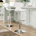 Zipcode Design™ Claudine Contemporary Cozy Mid-Back Vinyl Adjustable Height Barstool w/ Chrome Base Upholstered/Metal in White | Wayfair