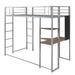 Mason & Marbles Metal High Loft Bed w/ Desk Wood/Metal in Gray, Size 72.0 H x 42.0 W in | Wayfair 5792D25967B347909D60EBFCDB9954F3