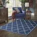 Blue/Navy 78.74 x 0.12 in Area Rug - Lark Manor™ Anastasaos Geometric Navy Indoor/Outdoor Area Rug, Polypropylene | 78.74 W x 0.12 D in | Wayfair