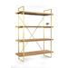 Everly Quinn Raheim 47" Solid Wood Etagere Bookcase Wood in Brown | 63 H x 38 W x 25 D in | Wayfair 22D74798A8974C8886B8D7F3BE4A259F