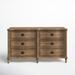 Birch Lane™ Watson 6 Drawer 64" W Solid Wood Double Dresser Wood in Gray | 36 H x 64 W x 20 D in | Wayfair D58B7C6CDE2A407D9BDB6E8F63D71443