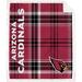 Arizona Cardinals Team 50'' x 60'' Plaid Ultra Fleece Sherpa Throw Blanket