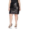 SIMPLY BE Women's Large Disk Sequin Pencil Skirt, Black, (Size:16)