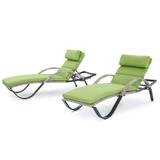 Cannes 2 Piece Sunbrella Outdoor Patio Chaise Lounges With Cushions