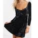 Free People Dresses | Fp Velvet Kat Mini Dress - Xs | Color: Black | Size: Xs