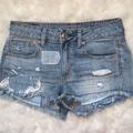 American Eagle Outfitters Shorts | 4/$20 American Eagle High Waist Denim Distressed Shorts | Color: Blue | Size: 2