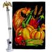 Ornament Collection Thanksgiving 2-Sided Polyester 40 x 28 in. Flag Set in Black/Orange/Red | 40 H x 28 W in | Wayfair
