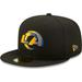 Men's New Era Black Los Angeles Rams Team Logo Color Dim 59FIFTY Fitted Hat