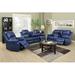 Wade Logan® Branscome 3 Piece Faux Leather Reclining Living Room Set Faux Leather in Blue | 40 H x 82 W x 37 D in | Wayfair Living Room Sets