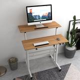 Inbox Zero Sit-Stand Cart Mobile Height Adjustable Standing Desk Wood in Brown | 31.5 W x 23.6 D in | Wayfair A34EC89A2FBE40338D6E4F702A2F8FC9
