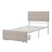 Red Barrel Studio® Tufted Storage Bed Metal Platform Bed Upholstered/Metal & Upholstered/Metal/Linen in Gray | 44.2 H x 62.8 W x 83.2 D in | Wayfair