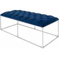 Zeerust 18"H x 22"W x 48"D Modern Coffee Table Dark Blue Bench - Hauteloom