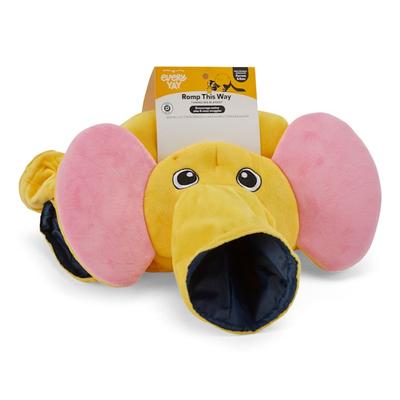 EveryYay Romp This Way Elephant Ferret Tunnel & Cuddle Blanket, 23.6" L X 17.7" W