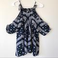 Anthropologie Tops | Anthropologie Anama Navy Blue Boho Paisley Romper | Color: Blue/White | Size: S