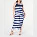 Jessica Simpson Dresses | Jessica Simpson Ruched Maxi Dress Gilbralta Sea Stripe Tie-Dye Size Xs Nwt $69.5 | Color: Blue/White | Size: Xs