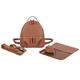 LCY Fashion Small Multi-Function PU Leather Baby Nappy Changing Bag Backpack--Brown