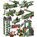 1162 PCS Army Military Base Building Blocks Set, Army Toys Kit with Army Vehicle & Airplane, Army Playset for Boys with Blocks Storage Box, Pretend War & Action Roleplay Toy Gift for Boys 6-12