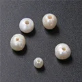 Perles naturelles baroques blanches AA grand trou perles d'eau douce proches des perles rondes