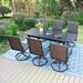 Sophia & William 7 / 9 Pieces Dining Set, 6/8 Rattan Swivel Chairs and 1 Expandable Metal Table