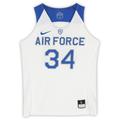 Air Force Falcons Team-Issued #34 White Blue and Gray Jersey from the Basketball Program - Size L