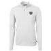 Men's Cutter & Buck White Las Vegas Raiders Virtue Eco Pique Recycled Quarter-Zip Pullover Jacket