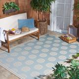 Blue/White 26 x 0.2 in Area Rug - House of Hampton® Frankee Aqua/Cream Indoor/Outdoor Area Rug Polypropylene | 26 W x 0.2 D in | Wayfair