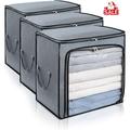 Rebrilliant 100L Large Capacity Clothes Storage Bag,3 Packs Foldable Closet Organizers For Comforters, Blankets, Bedding | Wayfair