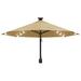 Arlmont & Co. Wall Mounted Outdoor Umbrella Parasol w/ Solar LEDs Patio Sunshade Metal | 118.11 W x 118.11 D in | Wayfair