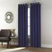Wide Width Thermaplus Shadow Indoor Single Grommet Curtain Panel by Commonwealth Home Fashions in Navy (Size 52" W 84" L)