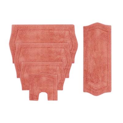 Waterford 5 Piece Set Bath Rug Collection by Home Weavers Inc in Coral