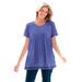 Plus Size Women's Lace-Trim Pintucked Tunic by Woman Within in Tulip Purple (Size 2X)