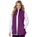 Plus Size Women's Zip-Front Microfleece Vest by Woman Within in Plum Purple (Size M)