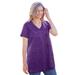 Plus Size Women's Marled V-Neck Tunic by Woman Within in Dark Radiant Purple Marled (Size 34/36)