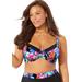 Plus Size Women's Captain Underwire Bikini Top by Swimsuits For All in Blooming Floral (Size 10)