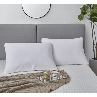233 Thread Count Cotton Quilted White Goose Feather And Down Pillow (2-pack) by Blue Ridge Home Fashions, Inc in White (Size KING)