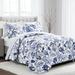 Lush Décor Cynthia Jacobean Quilt Blue 3Pc Set by Lush Décor in Blue (Size FL/QUE)