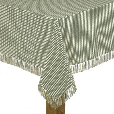 Wide Width Homespun Check Woven Tablecloth by LINTEX LINENS in Sage (Size 52" W 70" L)