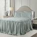 Ravello Pintuck Ruffle Skirt Bedspread 3 Pc Set by Lush Décor in Blue (Size KING)
