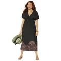 Plus Size Women's Kate V-Neck Cover Up Maxi Dress by Swimsuits For All in Black (Size 22/24)