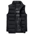 Mens Body Warmers Gilet Quilted Jacket Sleeveless Coat Vest with Zipper Pockets Full-Zip Padded Vest Black