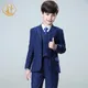 Costumes Formels pour Garçons Blazer Bleu Pantalon Glacé Vêtements de Qualité Supérieure Hôte de