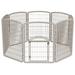 Chrome Exercise 8-Panel Pet Playpen with Door, Medium, Gray