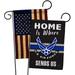 Breeze Decor Home is Where Marine Corps 2-Sided Polyester 18 x 13 in. Garden Flag in Blue/White | 18.5 H x 13 W in | Wayfair